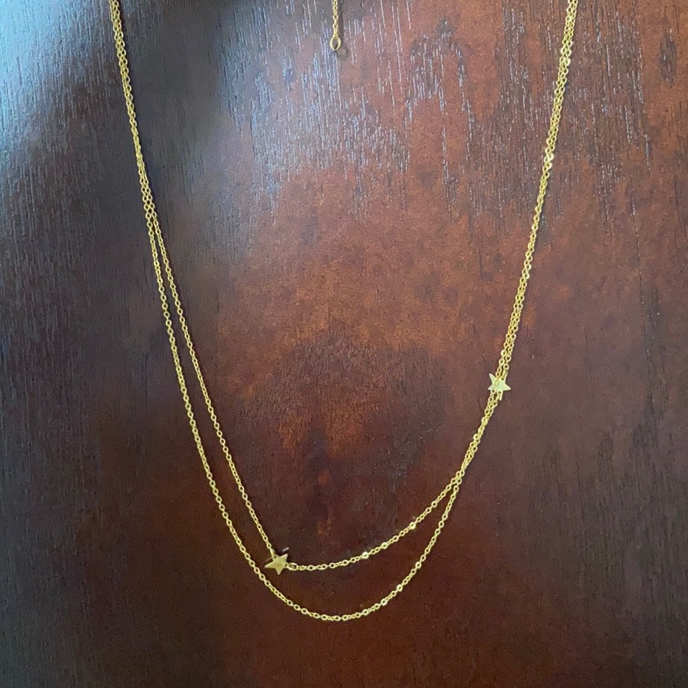 JENNIFER ZEUNER DOUBLE STAR NECKLACE